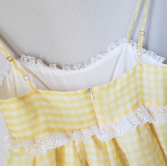 ❗SOLD OUT❗Organza Spaghetti Strap Puff Babydoll Dress - Picture 14 of 16